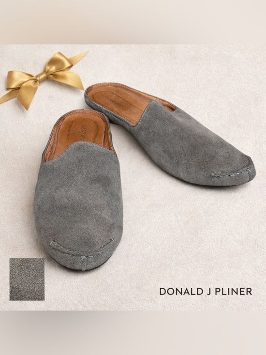 Donald J. Pliner Shoes - Donald J Pliner Suede Mule Loafers Gray Slip On Flats Women 7.5
